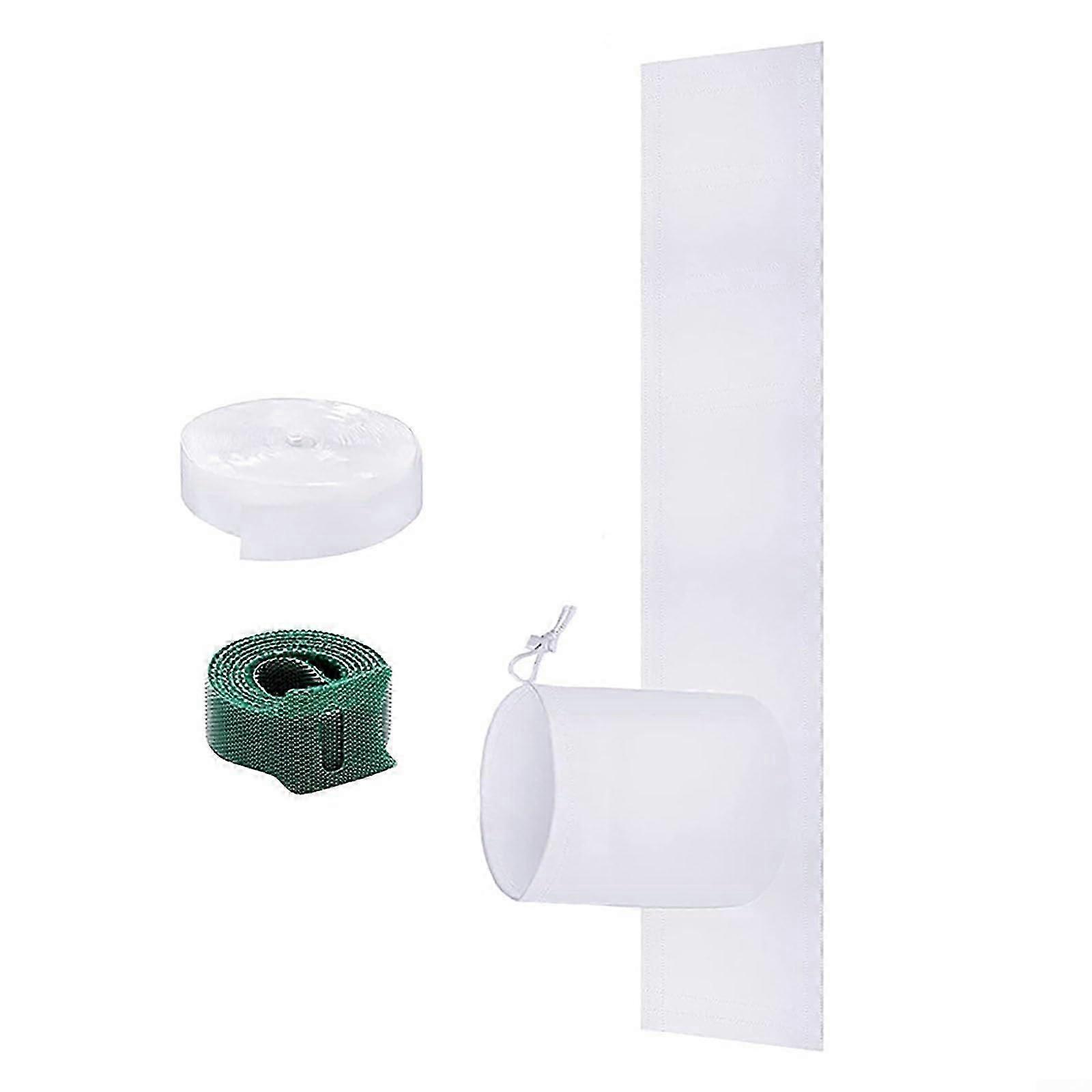 Portable Air Conditioner Window Seal Kit with Drawstring Closure, Adjustable Polyester Vent Panel for Mobile AC Units