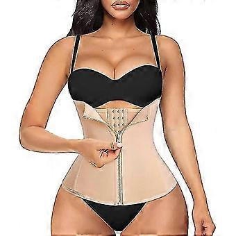 3 Clip&1 Zip 6 Steel Boned Waist Trainer Corset Sport Workout Body Shaper Tummy Control