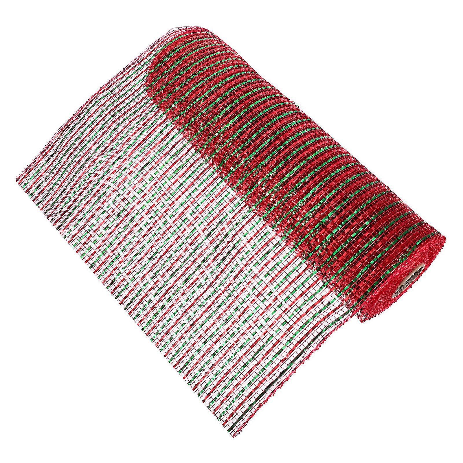 Decorative Mesh Ribbon Roll for Gift Wrapping in Red Polyester Material