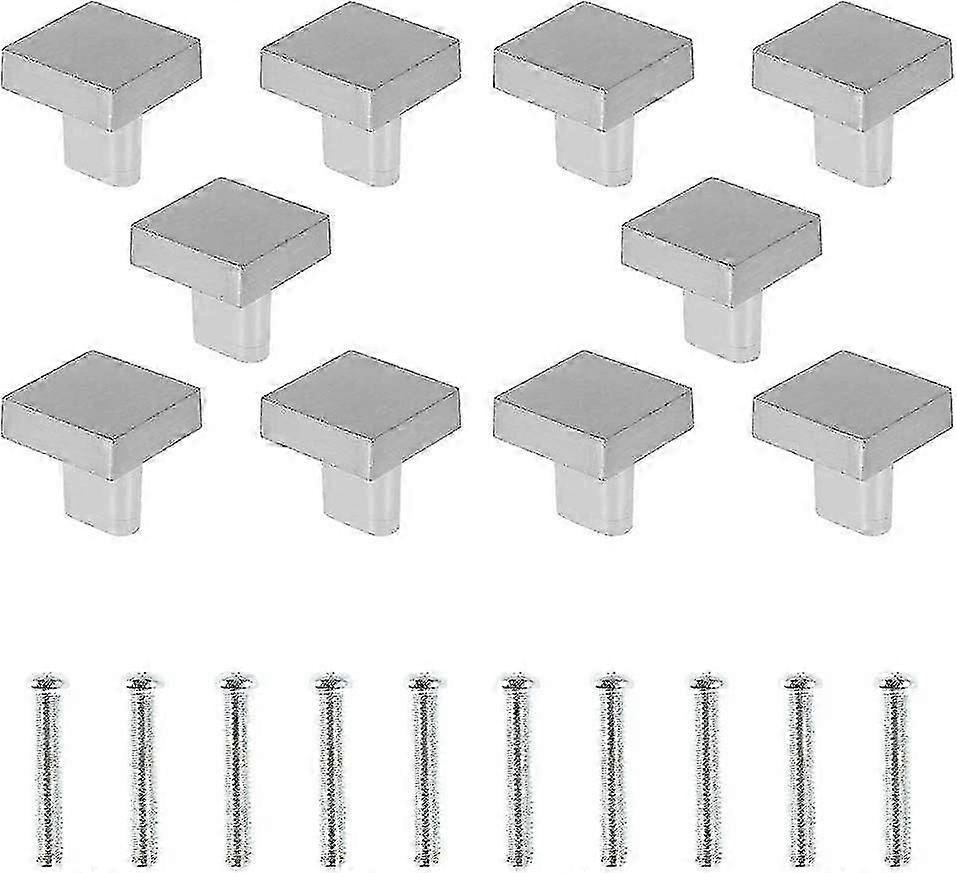 Solid Brass Square Door Knobs Compatible With Cabinet Handles 10 Piece Set