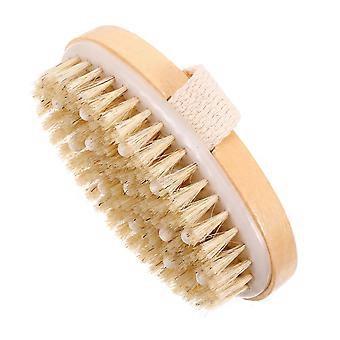 DualSided Body Brush and Back Scrubber for Deep Cleansing Exfoliation Wet Dry Use Soft Stiff Bristles