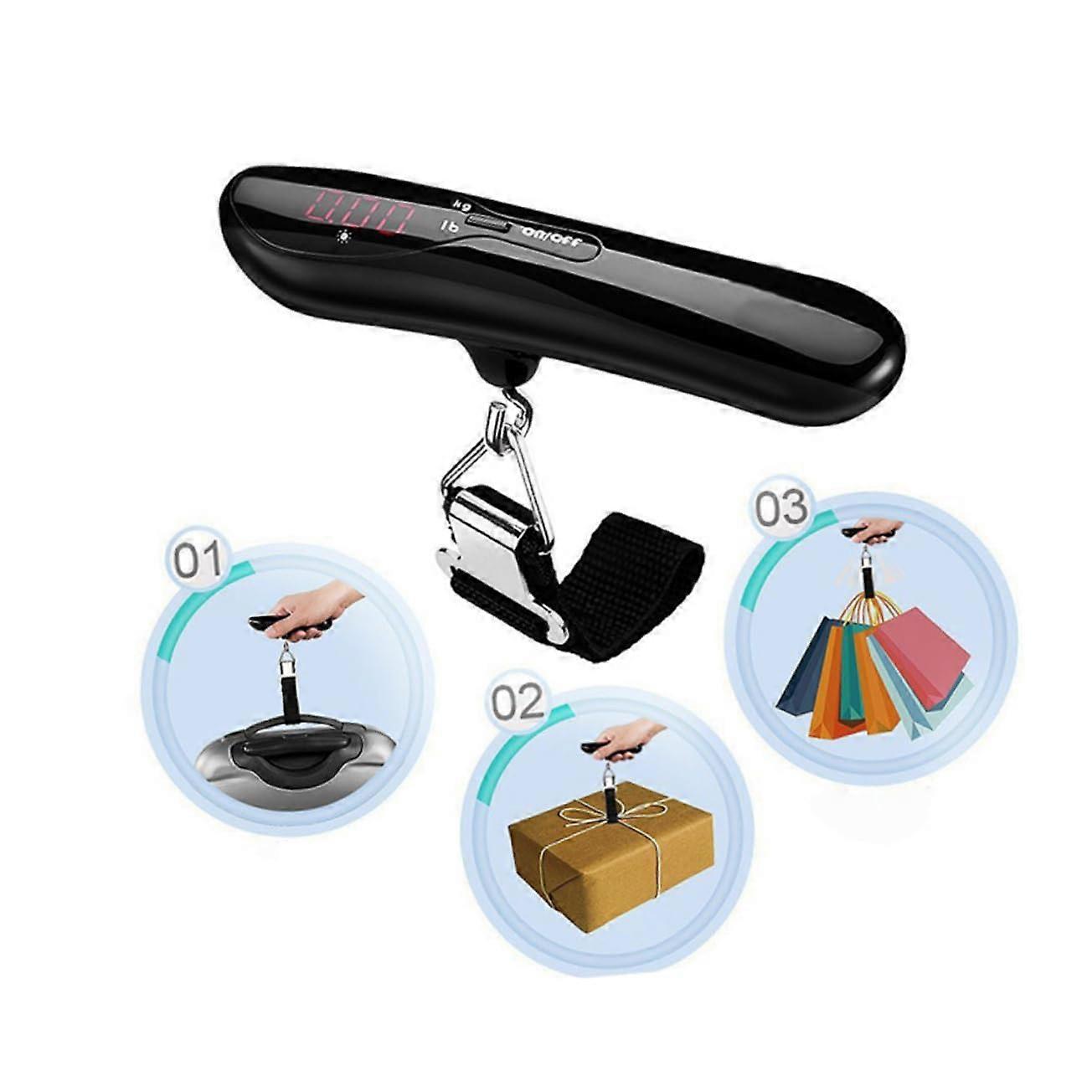 Portable Digital Luggage Scale with Clear LCD Display and Data Lock Function for Travel Weighing