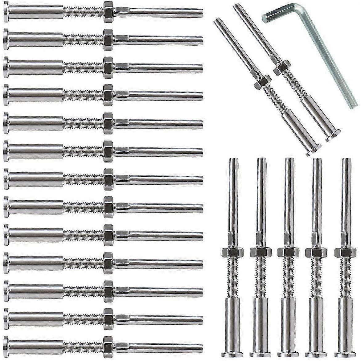 20 turnbuckles with hand press and thread, hexagonal head-SSZFV