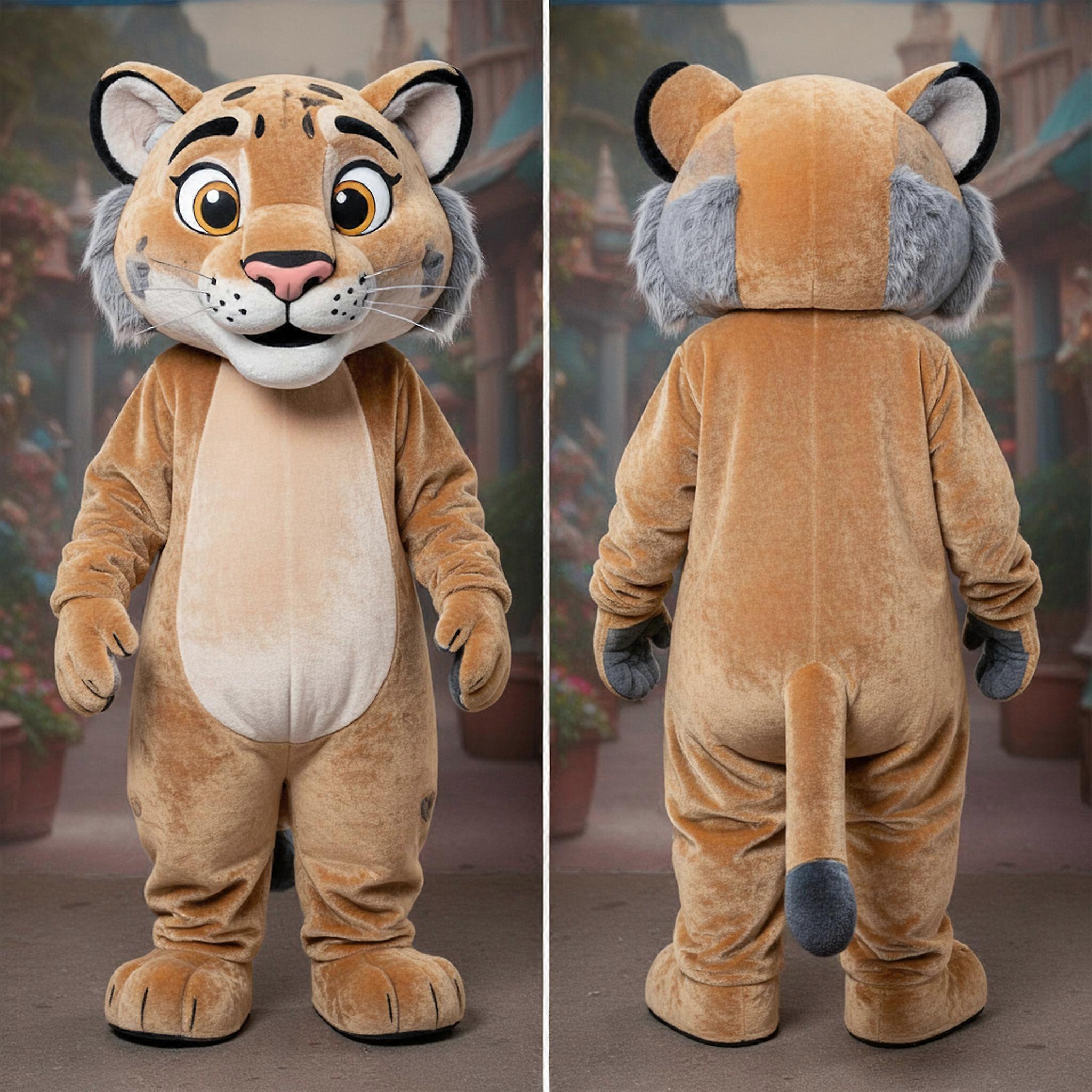 MASTICOT Tan Velvety Smilodon Mascot