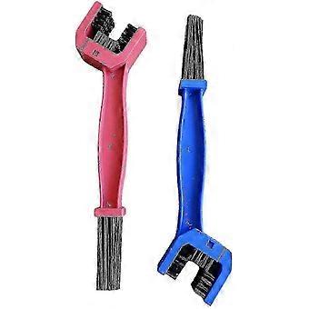 2 Pcs Bike Chain Cleaner Washer Bicycle Motorcycle Chain Cleaning Brush Tool-bicycle Chain Brush, Motorcycle Bicycle Cleaning Brush, Three-sided Chain