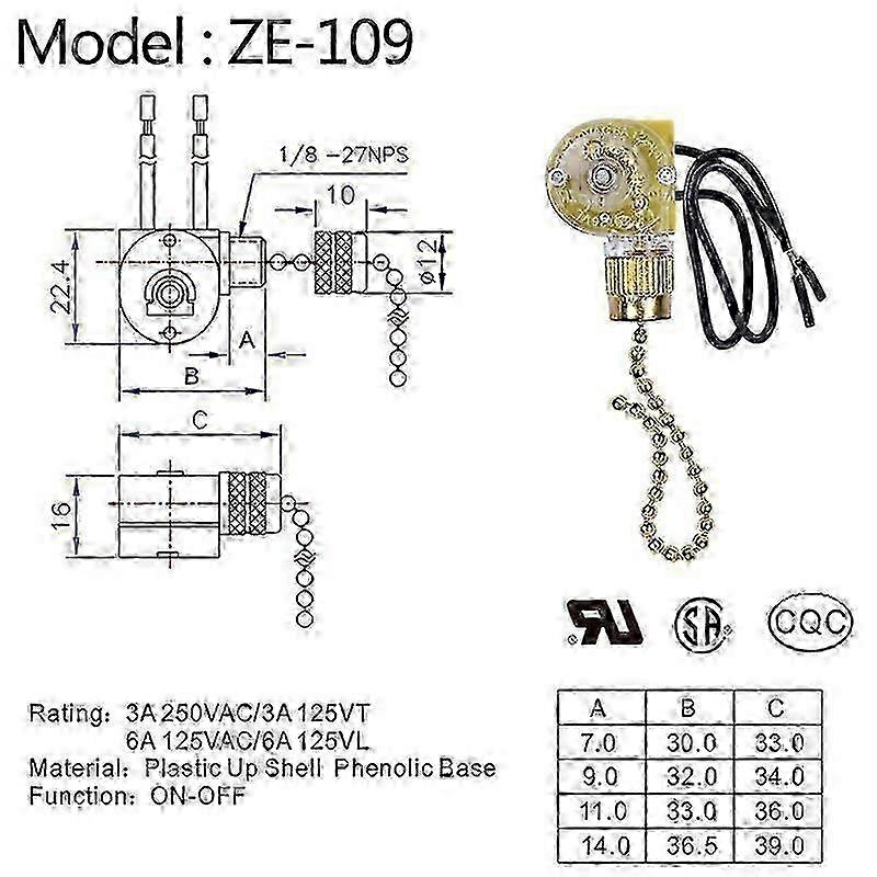 Ceiling Fan Light Switch Zing Ear ZE-109 Light Switch 2Pcs Gold