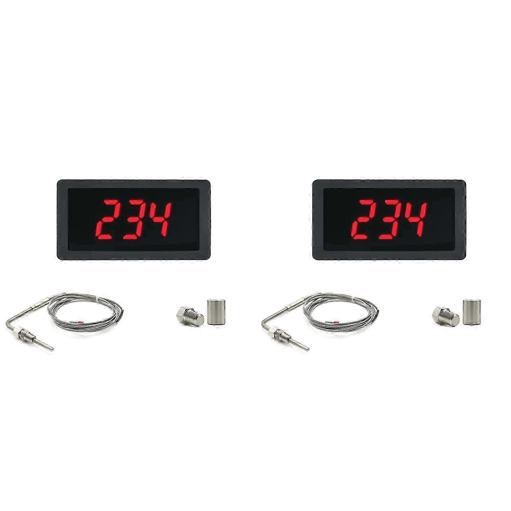2X LED Meter with EGT Sensor Temperature Sensor Soldering Bundle Kit Adiustable Function Compatible Pt100 Temperature D