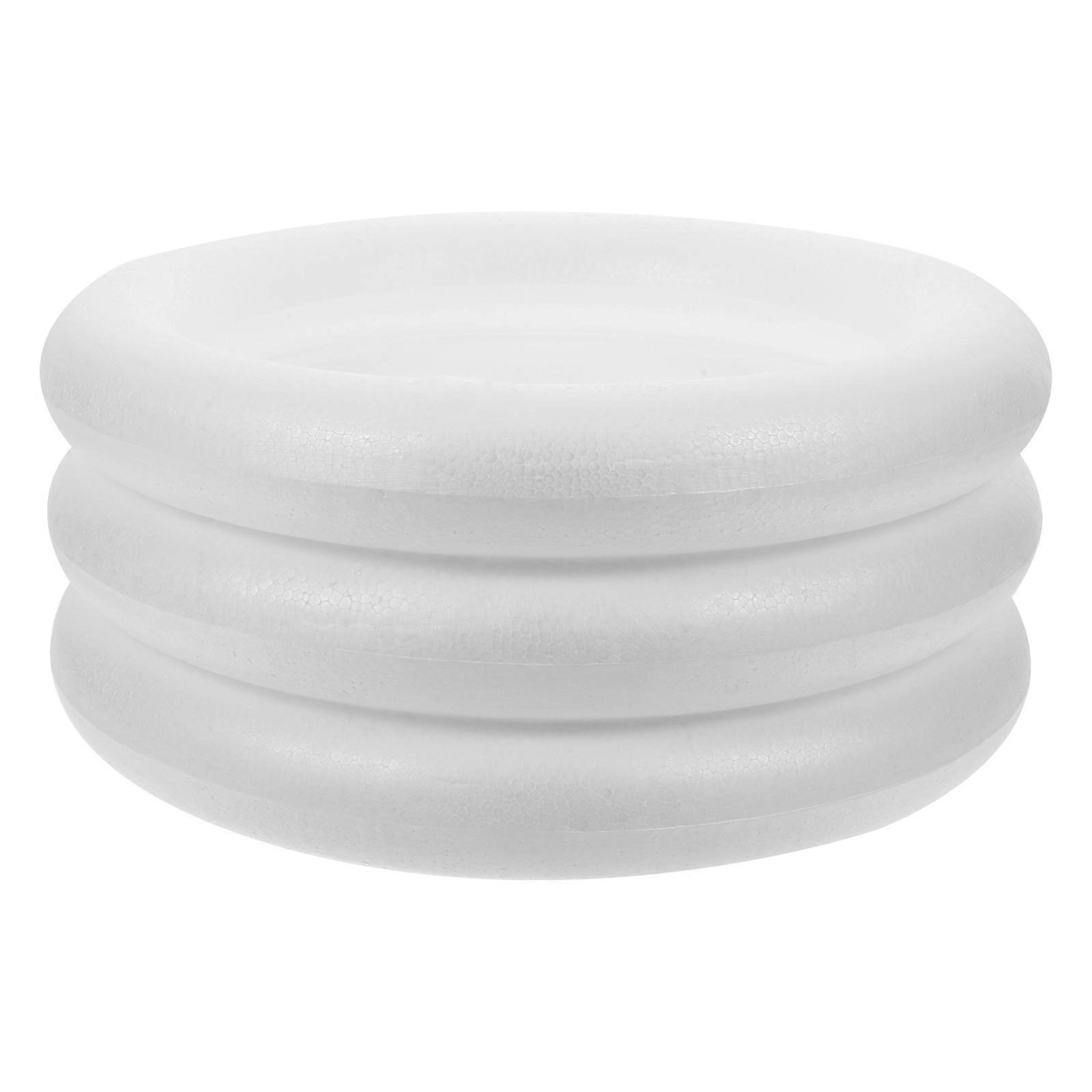 White Solid Circular Ring Art Painting Model for DIY Use 3Pcs Accessory