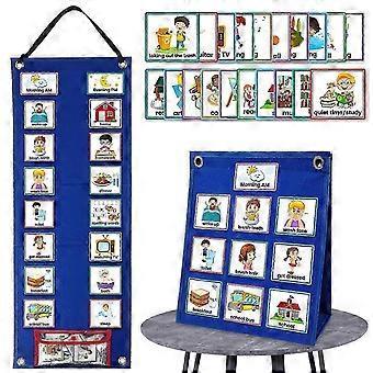 2-in-1 Visual Schedule and Routine Chart for Autism with 70 Task Cards Ideal for Daily Chore Management and Kids' Shopping Spree Organization