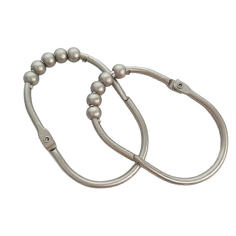 12Pcs Silver Shower Curtain Rings for Hooking Use Rustproof Hooks
