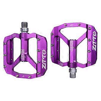 Pédales de vélo de route VTT - Pièces de rechange - Alliage d'aluminium - Axe de 12 mm - Roulements - Violet - h-hy-GHUL