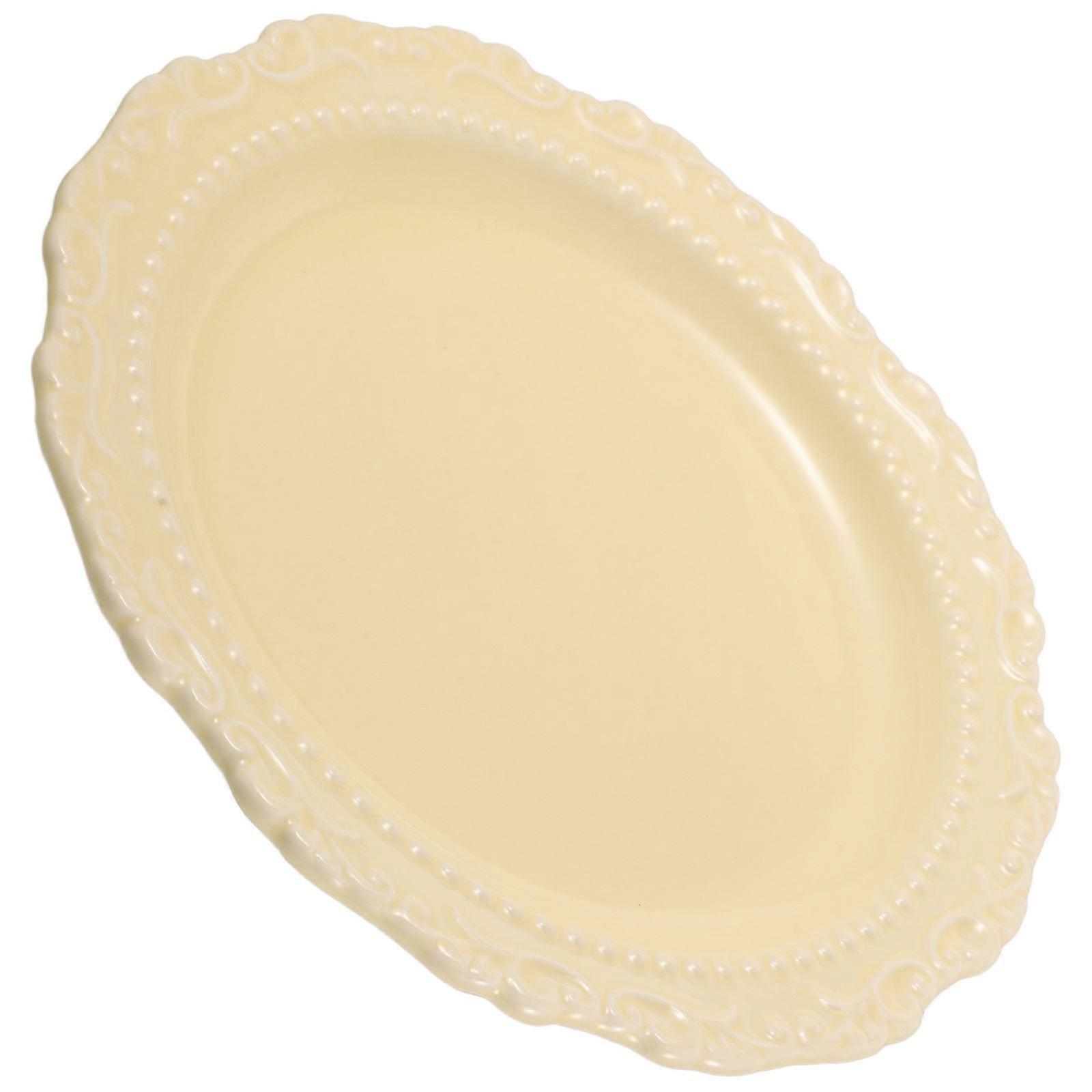 Embossed Yellow Ceramic Tableware Set