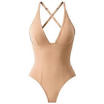 Body damskie z głębokim dekoltem w serek, modelujące brzuch, stringi, kombinezony, gorset, modelujący sylwetkę, trykot z odkrytymi plecami