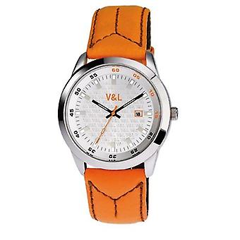 V & l en dobbel v & l med is ur for Quartz analog mann med cowskin armbånd VL022503
