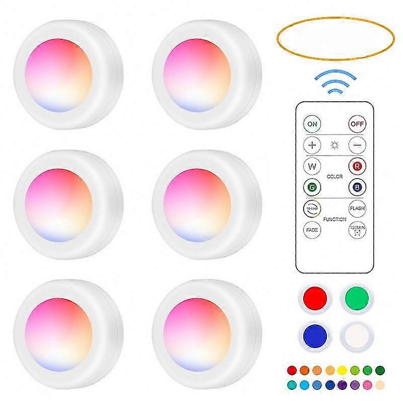 6-Count LED Spotlights with 2 Remotes