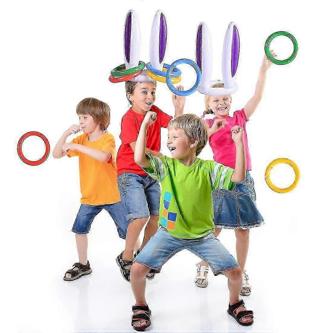 3 Pack Easter Inflatable Bunny Ring Toss Game, Easter Rabbit Ears Ring Toss