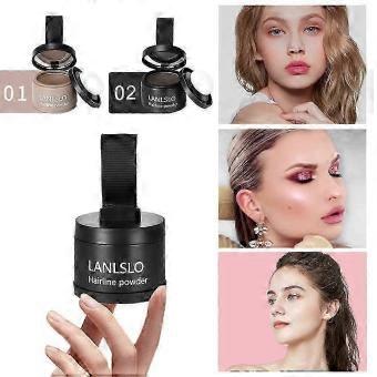Waterproof Hairline Filler Powder with Mirror, 4g Hairline Shadow for Sparse Hair & Gray Coverage, Black Dark Brown