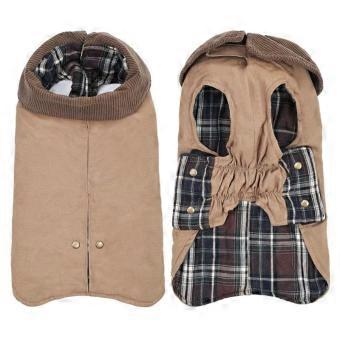 Hondenkleding met hoge kraag, gevoerde winterjas met zachte voering en een sluiting met knopen, geschikt voor buitengebruik en dagelijks gebruik.