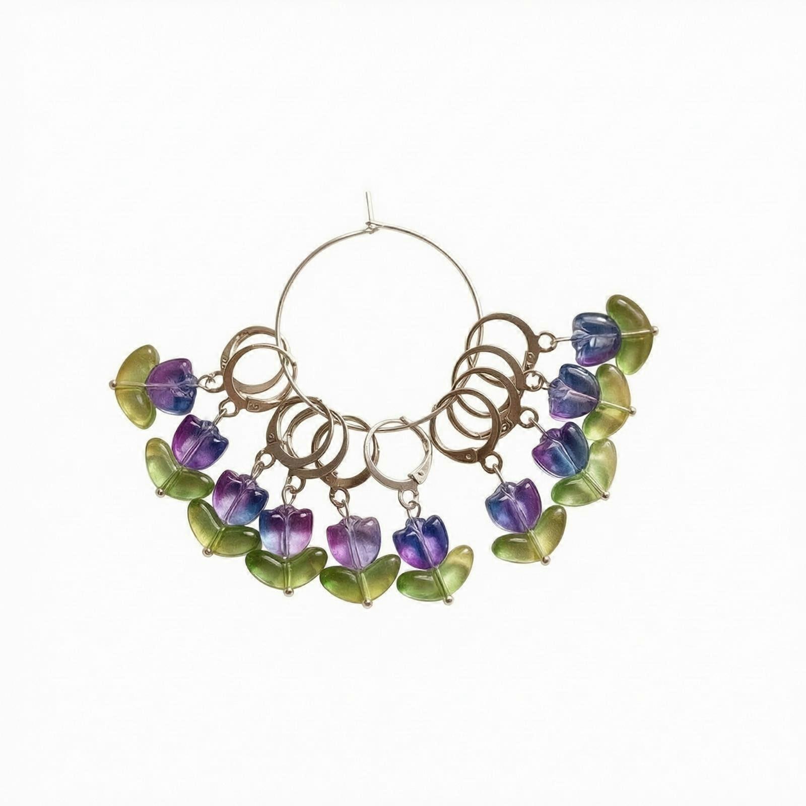 10 Pieces Flower Flower Stitch Marker | Translucent Decorative Components, Easy