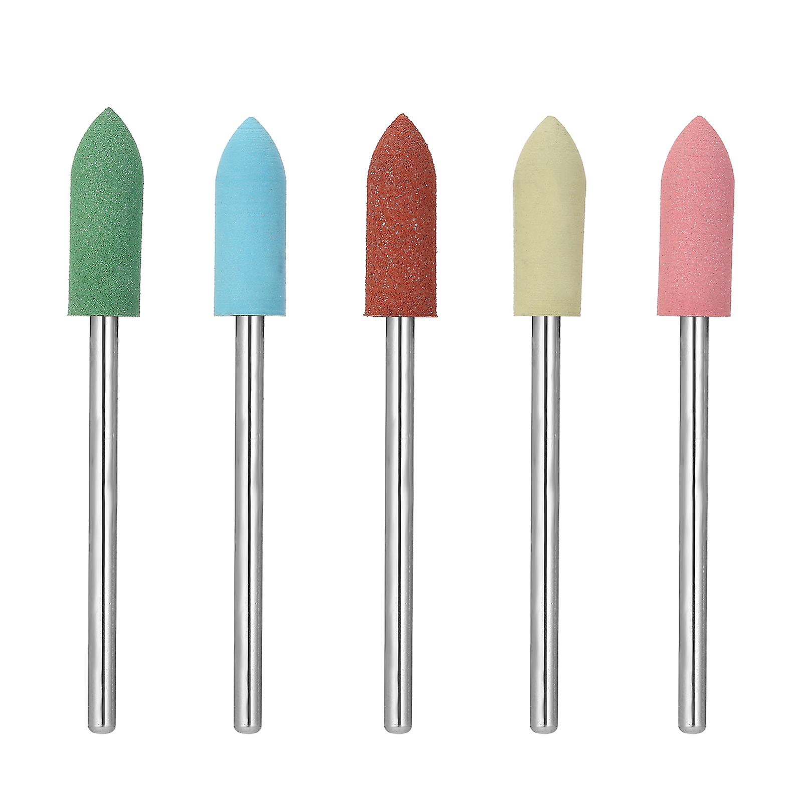 5pcs/set Rubber Silicone Drill Bit Multicolor Drill Bits Milling Cutter