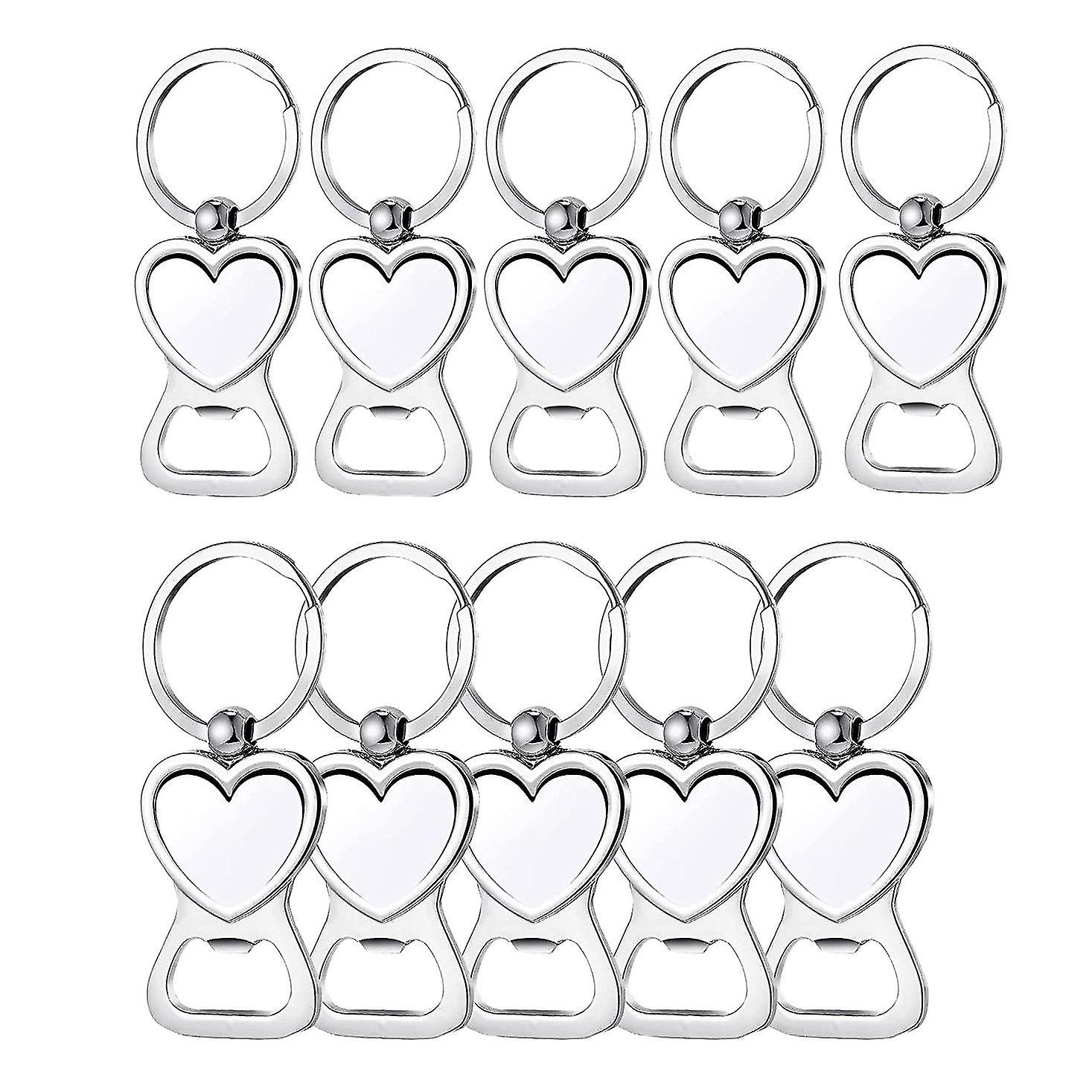 10 Stück Sublimation Blank Schlüsselanhänger Sublimation Metall Flaschenöffner - A