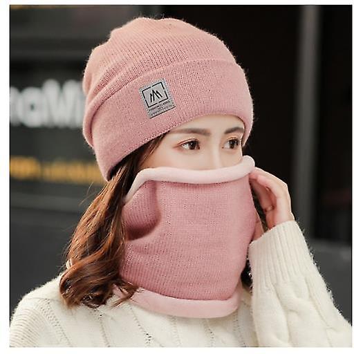 Ladies New Arrival Autumn And Winter Warm And Cold-proof Plus Fluff Hat Scarf Winter All-match Cycling Knitted Cold-proof Scarf Female Caps