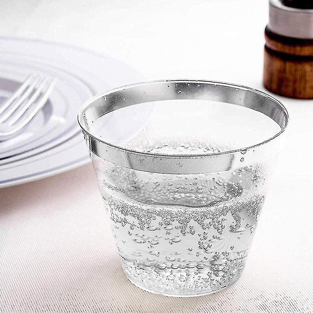 50 Pack - 9 Oz Glass, Rimmed S Clear