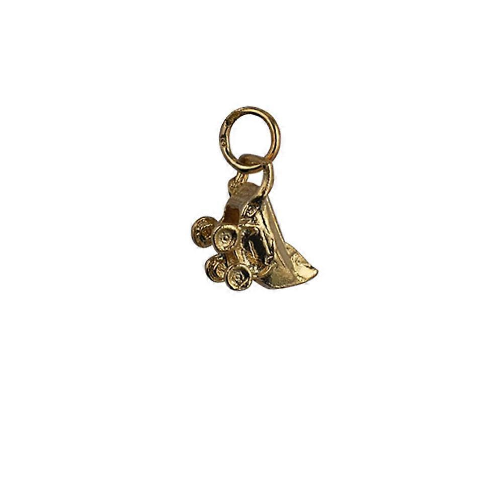 9ct Gold 8x12mm solid Pram Pendant or Charm