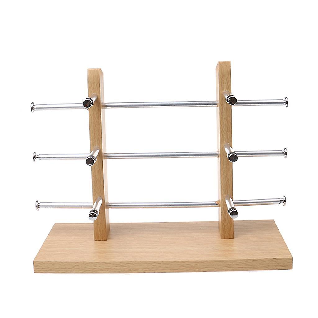 Wood Sunglass Glass Rack Frame Display Stand Holder Organizer Silver 3-Layer