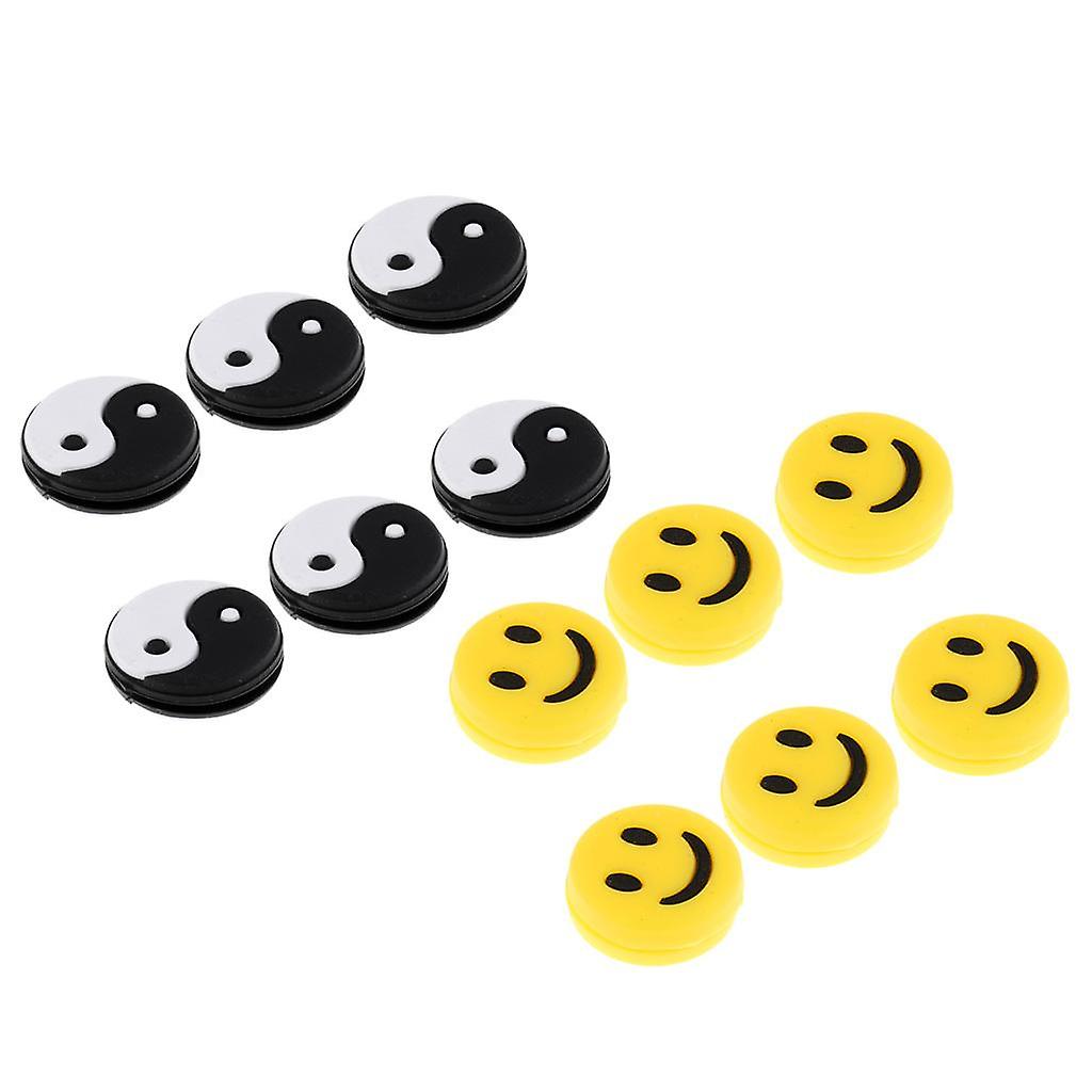 12 stykker tennisketsjer vibrationsdæmper støddæmper dæmper 2 mønstre