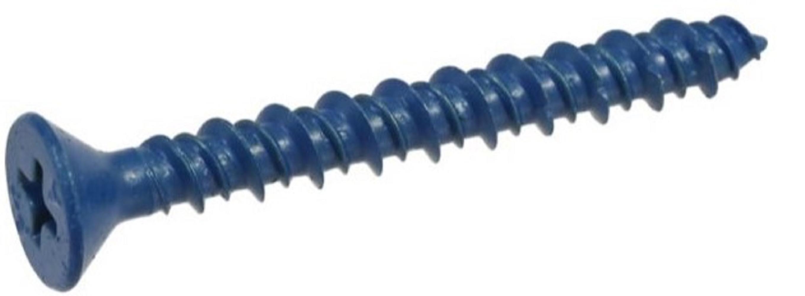 Hillman 8982 Flat-Head Phillip Concrete Screw Anchor 1/4" x 2-3/4" Blue