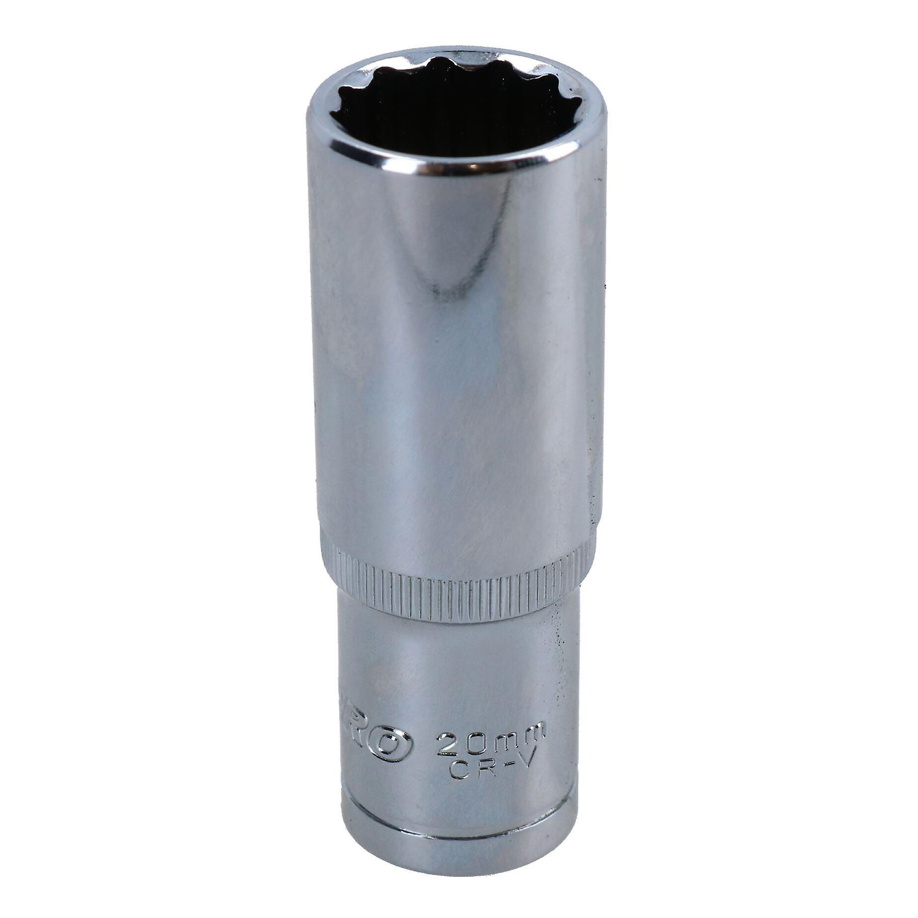 20mm 1/2in Drive Double Deep Long Reach Metric Socket 12 Point Sided Bi-hex