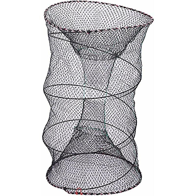 Fish Trap Nylon Galvanized Net Fish Crab Crayfish Lobster Catcher Pot Cast Automatic Foldable Keep Net Umbrella Cage-25cm*47cm