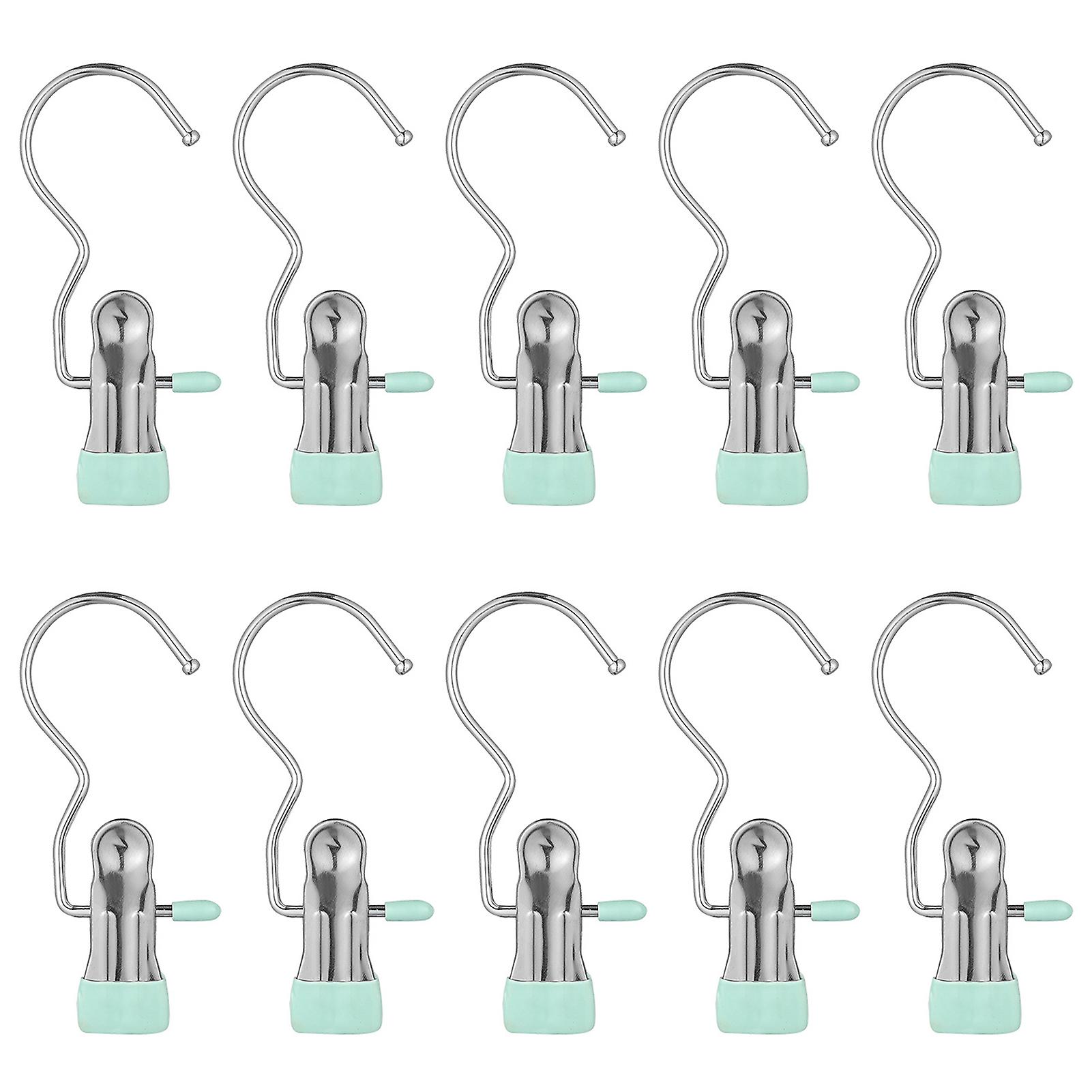 Non-slip Hanging Hook Clip with 10 Piece Mutli-Function Seamless Clip for Clothes Towel Scarf