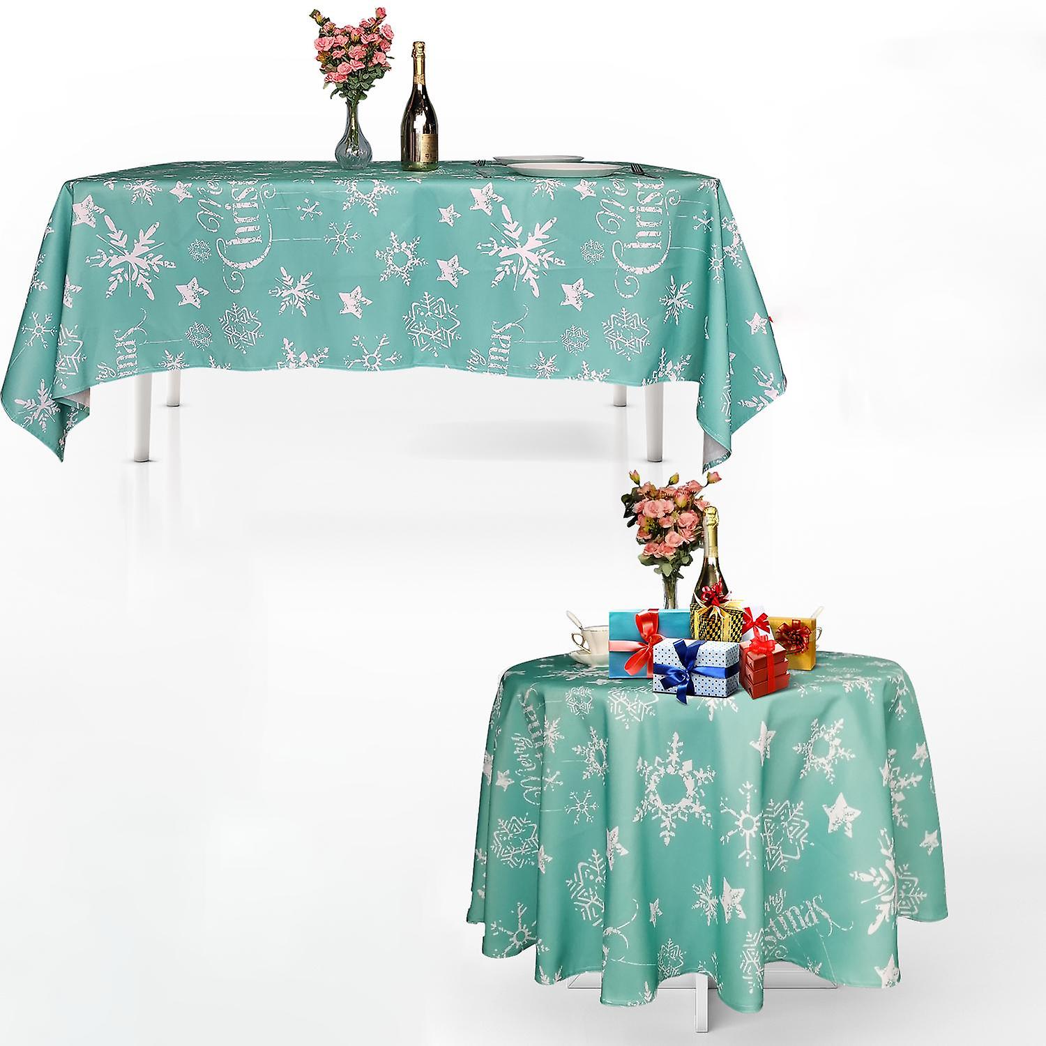 Christmas Party Polyester Rectangle Round Tablecloth