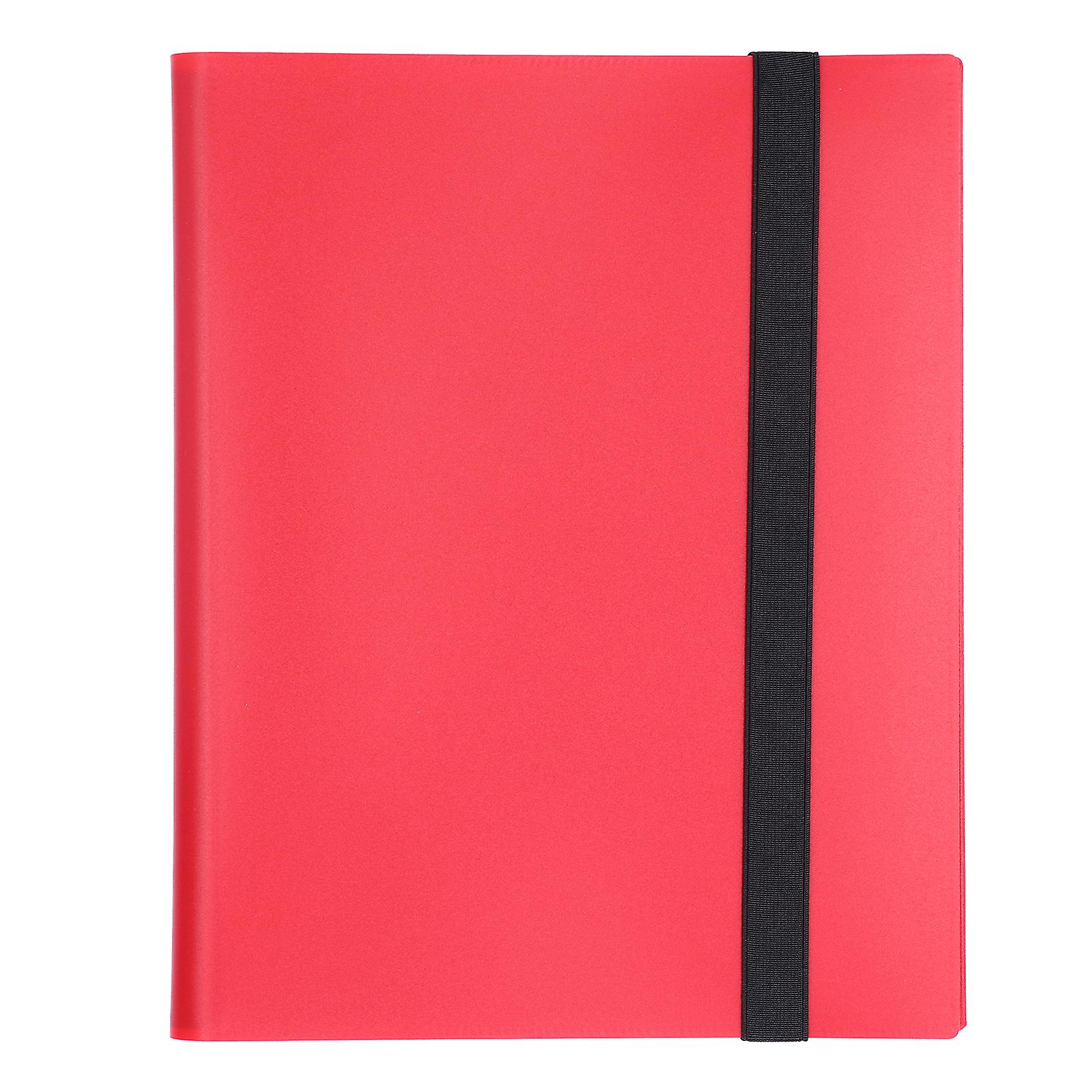 Red 20-Page Binder with 9 Pockets for Game Card Storage
