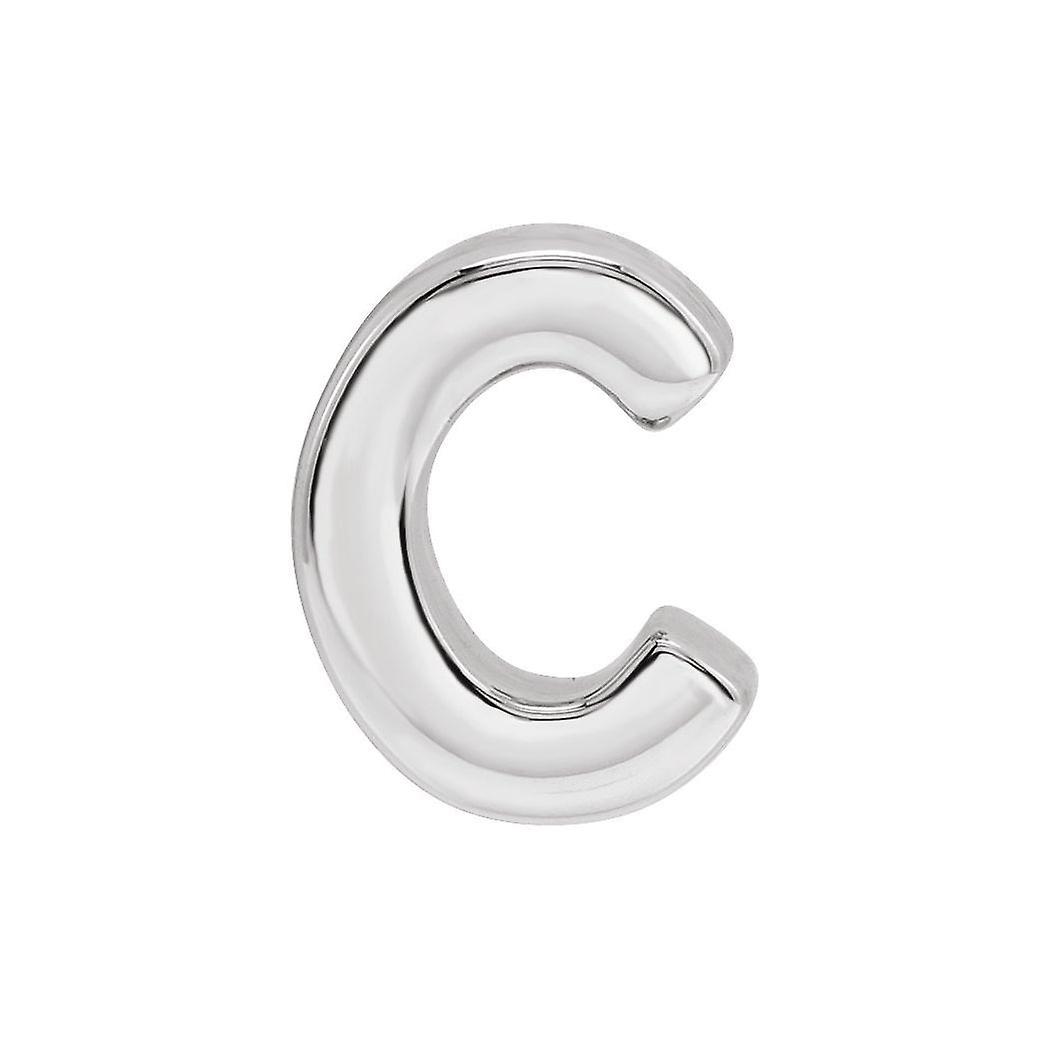 925 Sterling Silber Buchstabe Name personalisierte Monogramm Initiale C 6,5x3,3mm polierte Initiale Slide Anhänger Halskette-Pendan