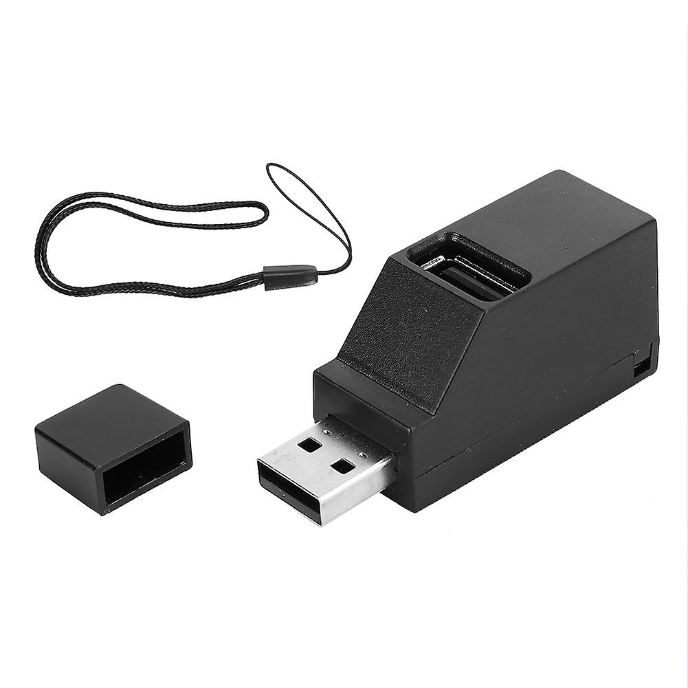 3 In 1 USB2.0 Splitter Hub ABS Mini Direct Plug In Extender Computer Accessories(Black 2.0 )
