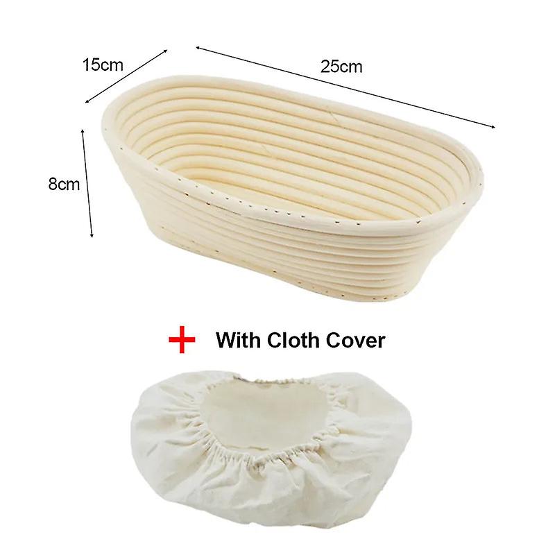 Round Oval Natural Rattan Fermentation Basket With Cover Bread Dough Wicker Rattan Mass Proofing Baskets Banneton Baking Tools