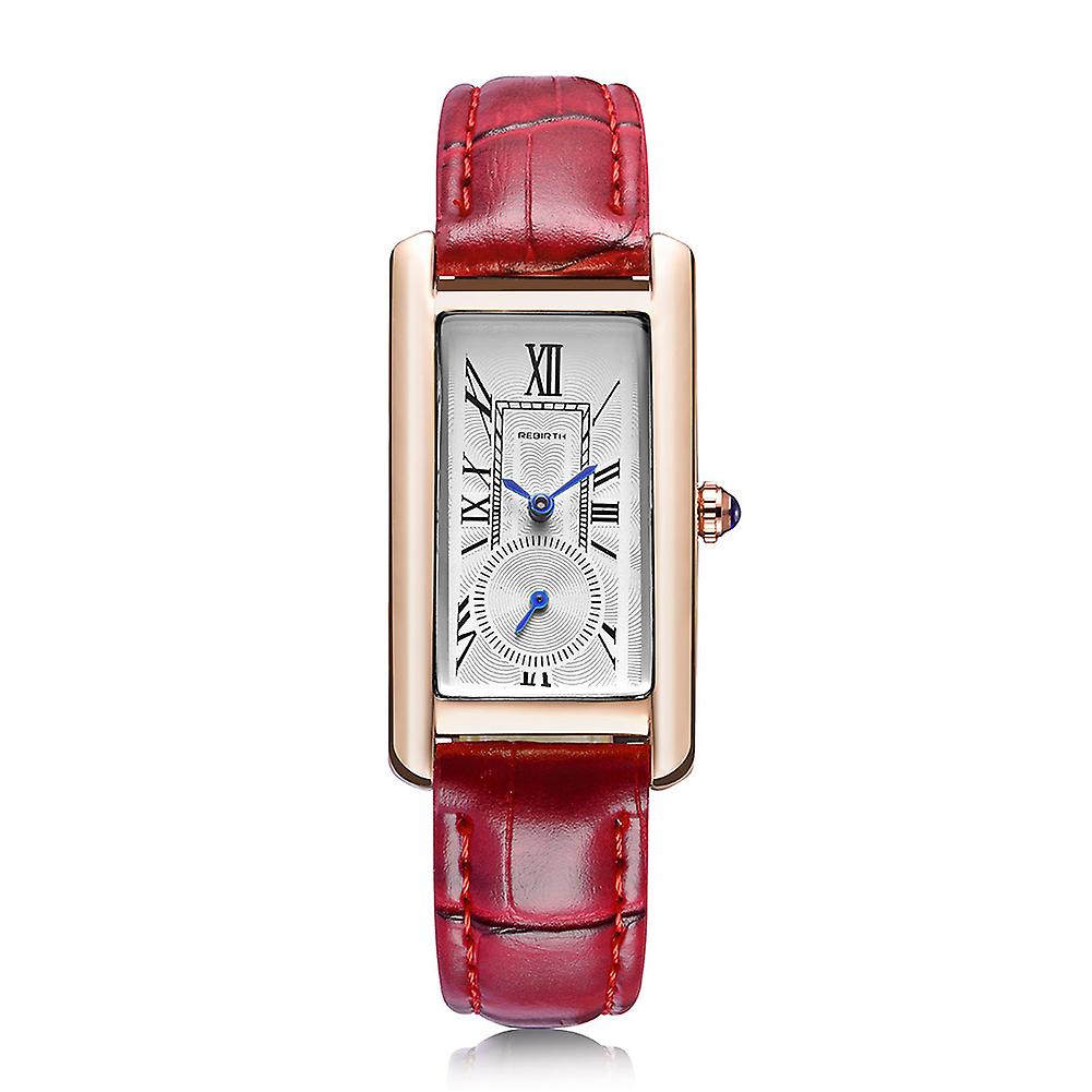 Men Casual Watch Independent Small Seconds Dial Wrist Watch with Leather Strap New