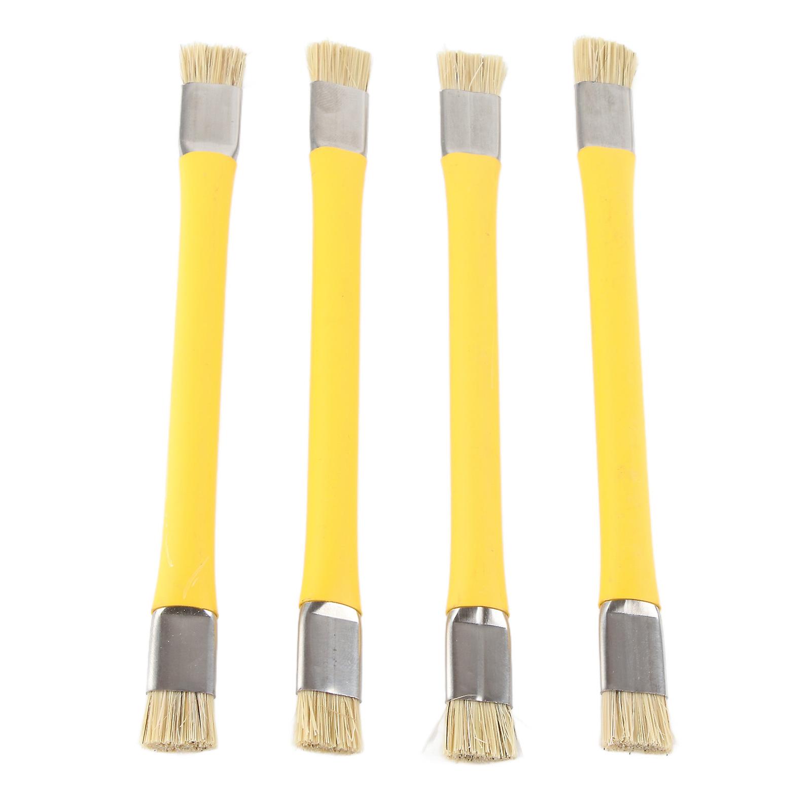 4Pcs Anti-static Dual Head Hard Brushes for Mobile Phone Soldering Cleaning Repair Tool (Yellow)