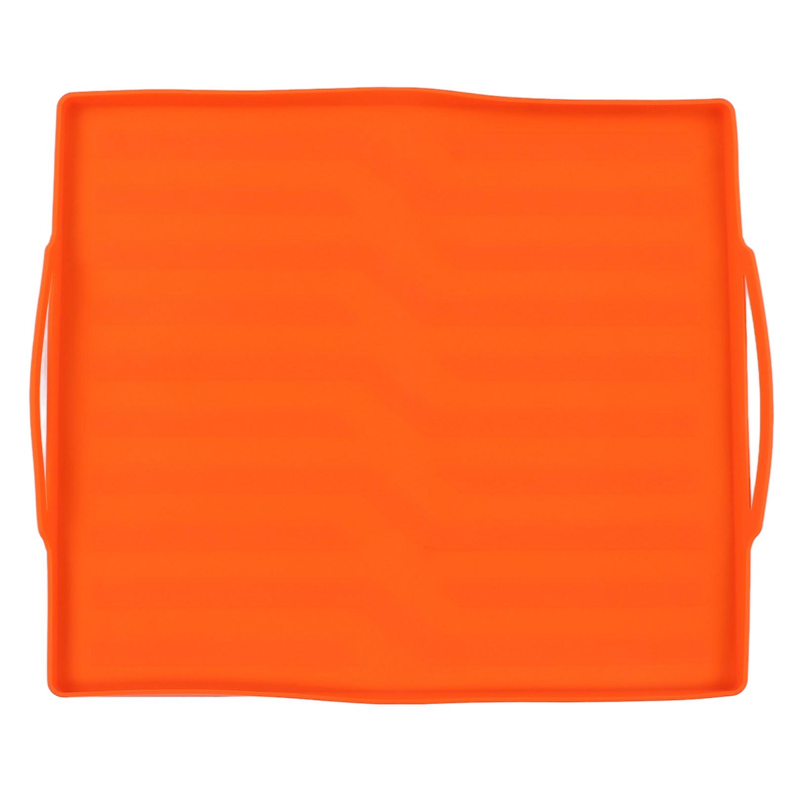 Πορτοκαλί ταψί ταψί υπαίθριο BBQ ανθεκτικό στη θερμότητα πτυσσόμενο ταψί σιλικόνης πάνω προστατευτικό κάλυμμα Mat