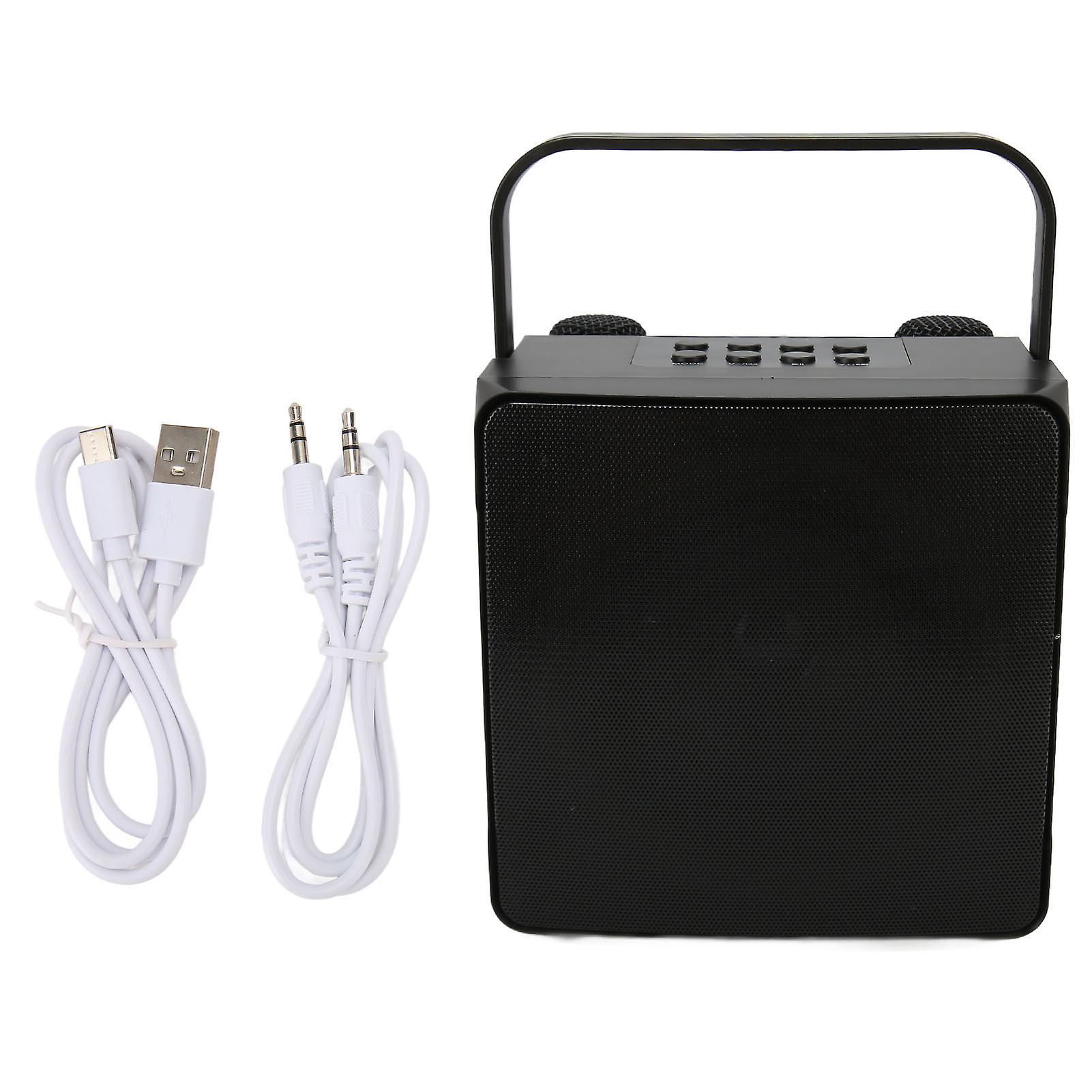 Bluetooth Karaoke Speaker System with 2 UHF Wireless Mics, Supports U Disk Playback