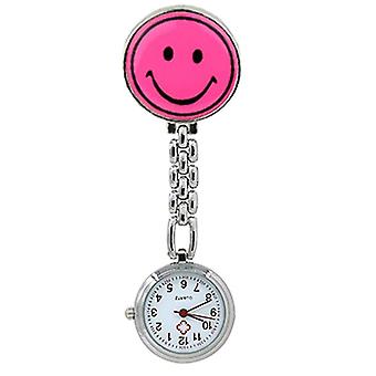 Enfermera de sonrisa de acero inoxidable Ver encantador dibujo animado plateado clip-on Fob bolsillo broche colgante