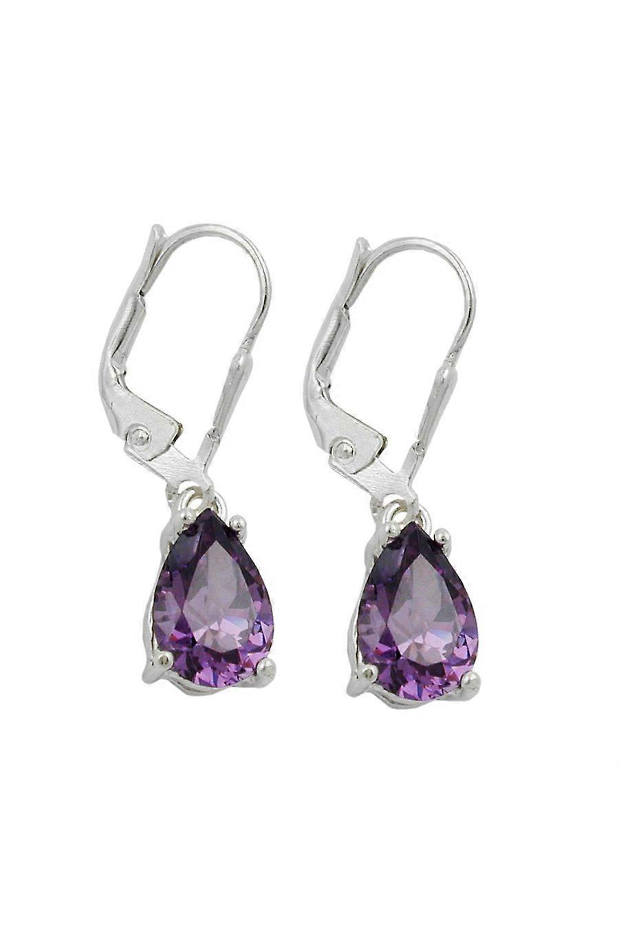 Earrings Leverback Amethyst Silver 925 - Gl92810