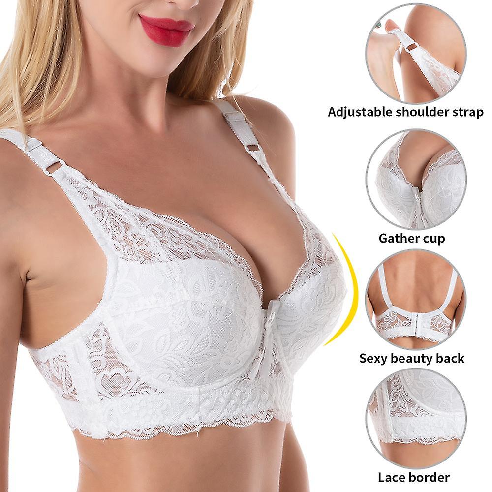 Plus Size melltartók nőknek Teljes lefedettség Szexi csipke Push Up melltartó állítható Teljes csésze Nagy méretű melltartó Nagy Kupa