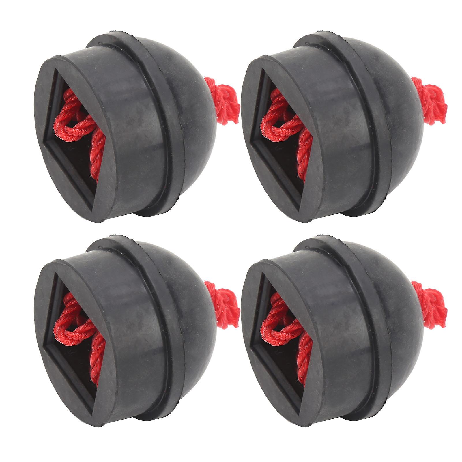 4pcs Cue Chalk Holder Pocket Rubber Pool Chalk Holderswith Cords with Cord AccessoryBlack