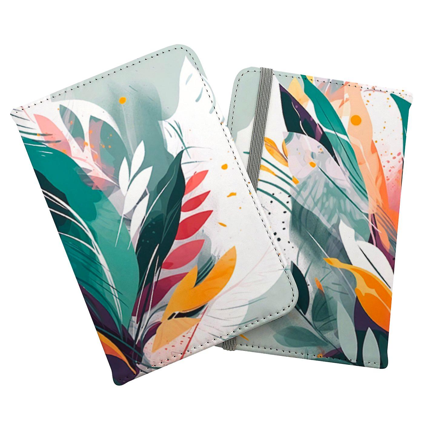 Coloured Abstrace Feather Leaves Passport Cover