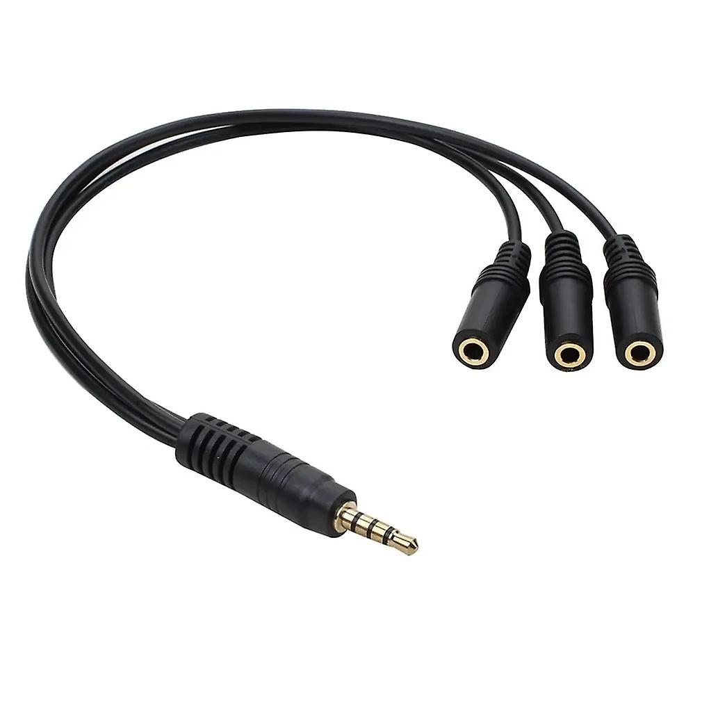 4-pole 3.5mm Audio Distribution Cable Headphone Microphone Audio Extension Cable