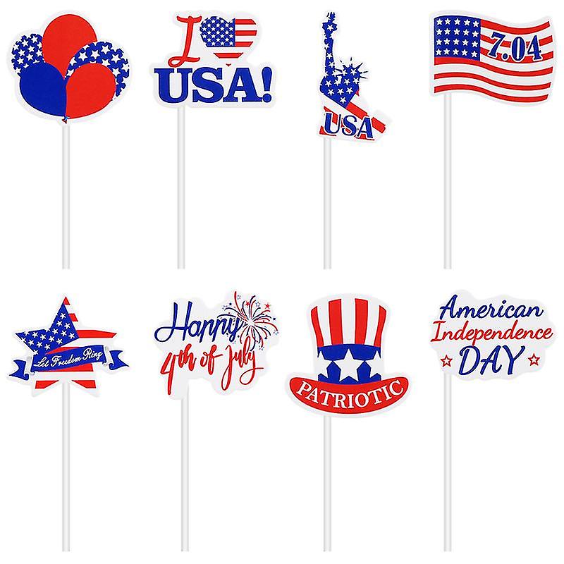 72pcs Independence Day Party Cake Decor
